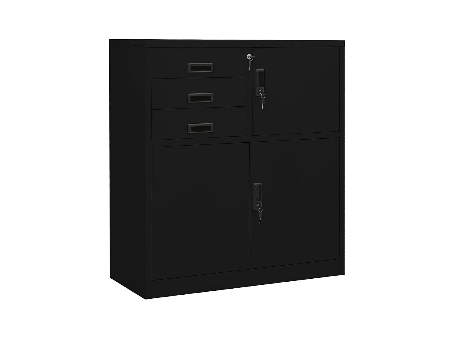 Armoire de bureau Noir 90x40x102 cm Acier FR45685