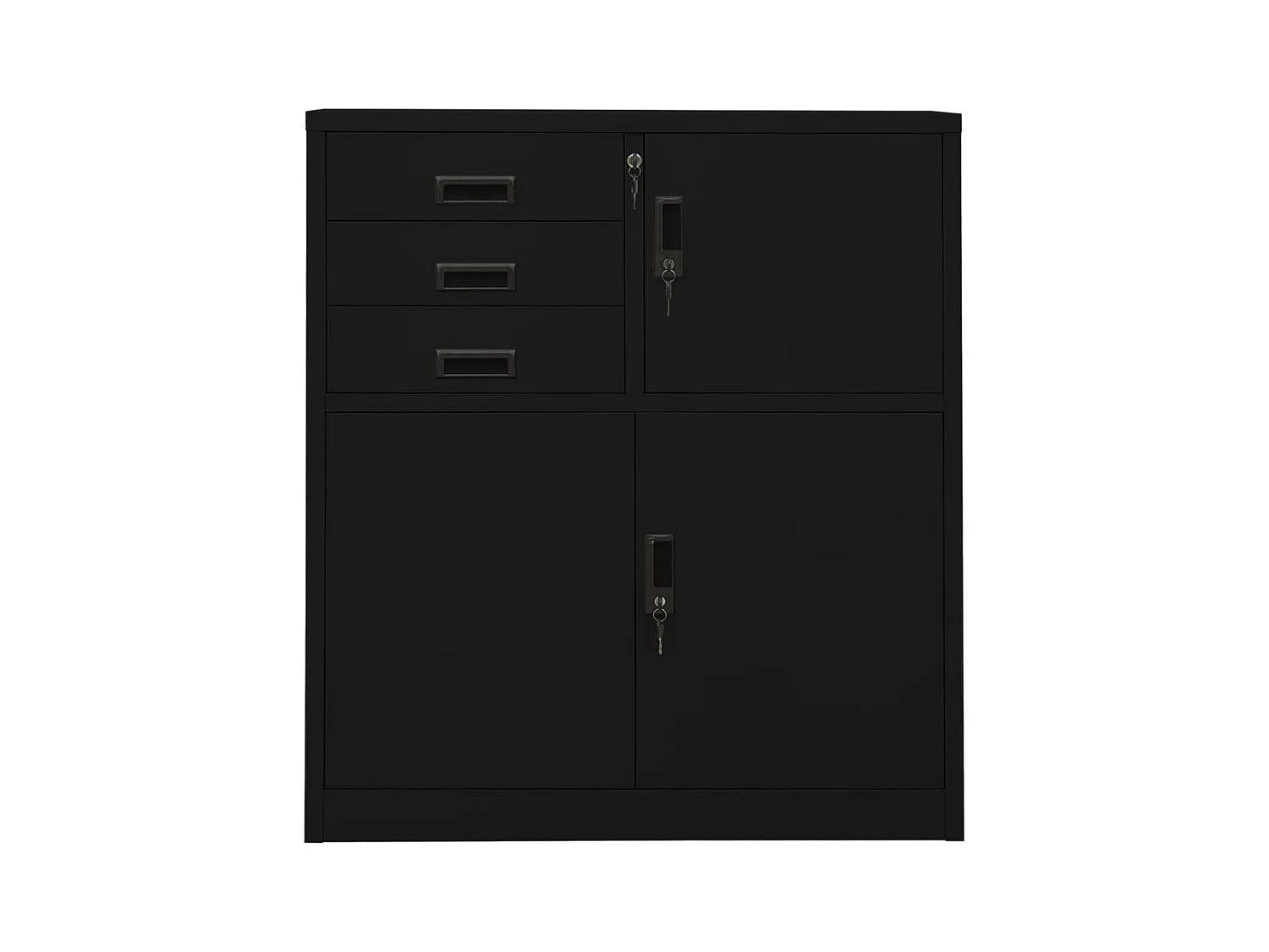 Armário de escritório 90x40x102 cm aço preto PT129200