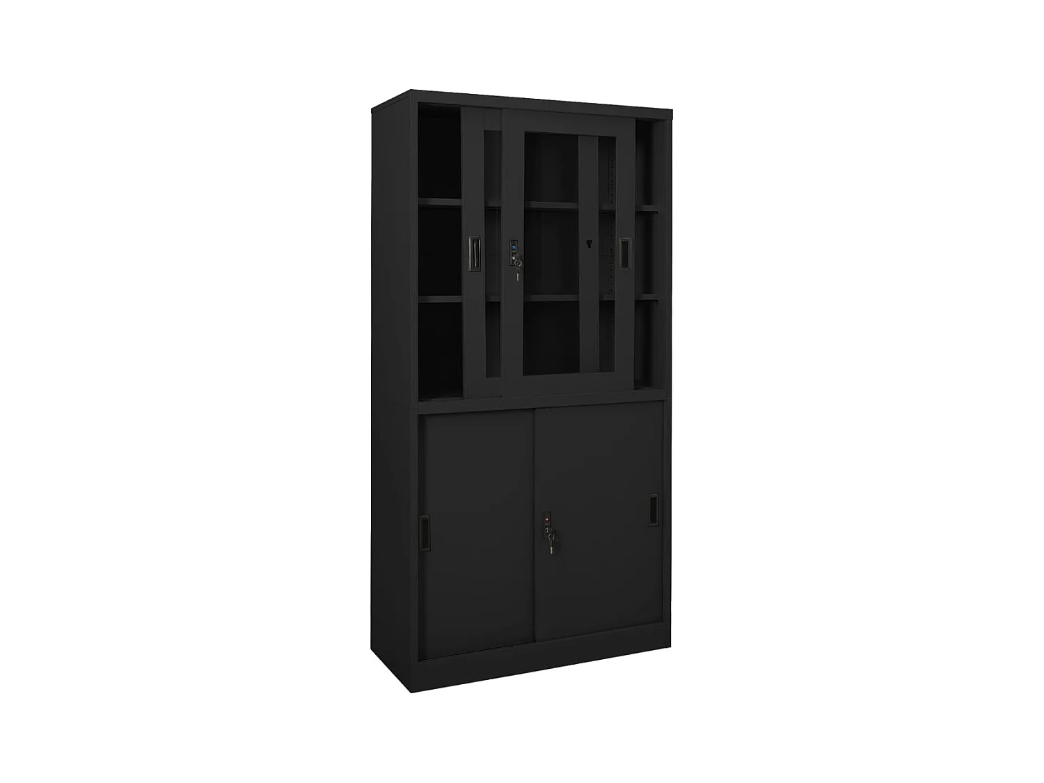 Armoire de bureau et porte coulissante Anthracite 90x40x180 cm FR96533