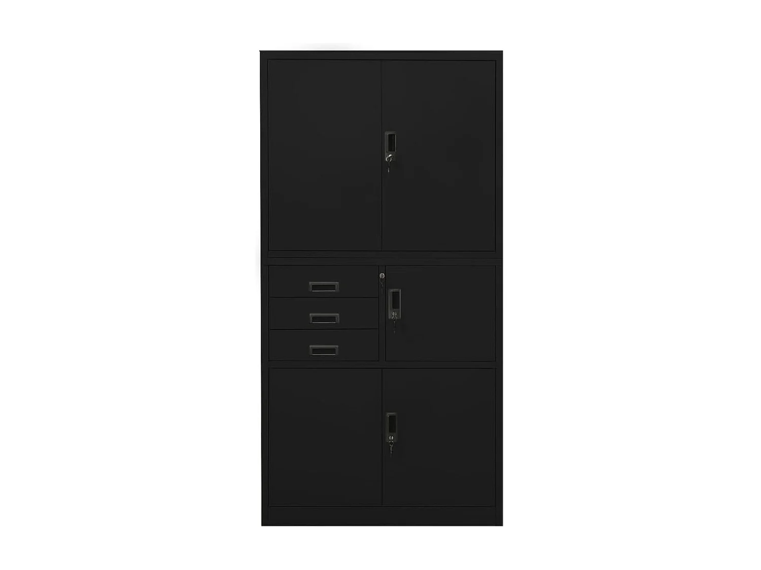 Armoire de bureau Noir 90x40x180 cm Acier FR53821