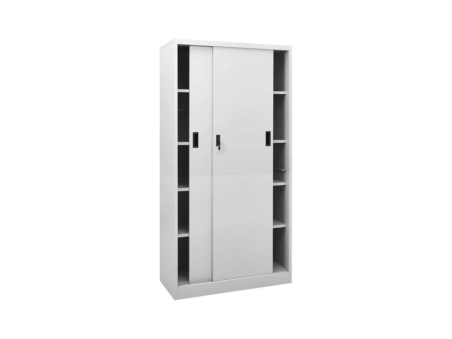 Armoire à bureau porte coulissante Gris clair 90x40x180cm Acier FR91109