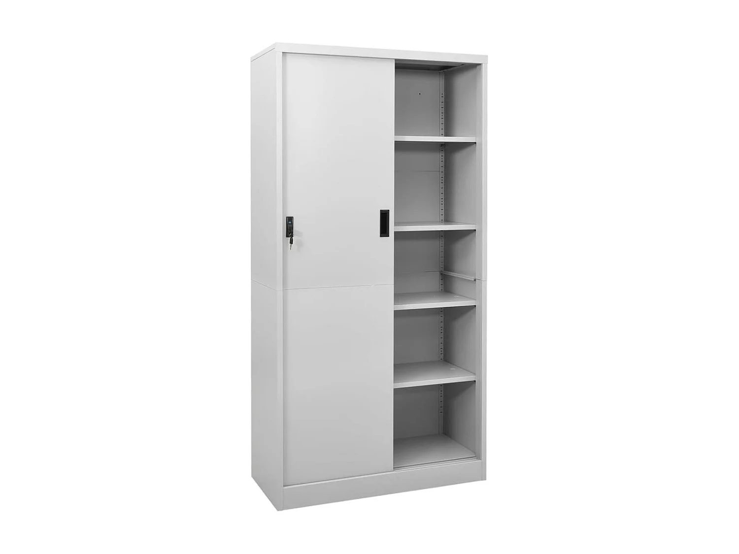 Armoire à bureau porte coulissante Gris clair 90x40x180cm Acier FR91109