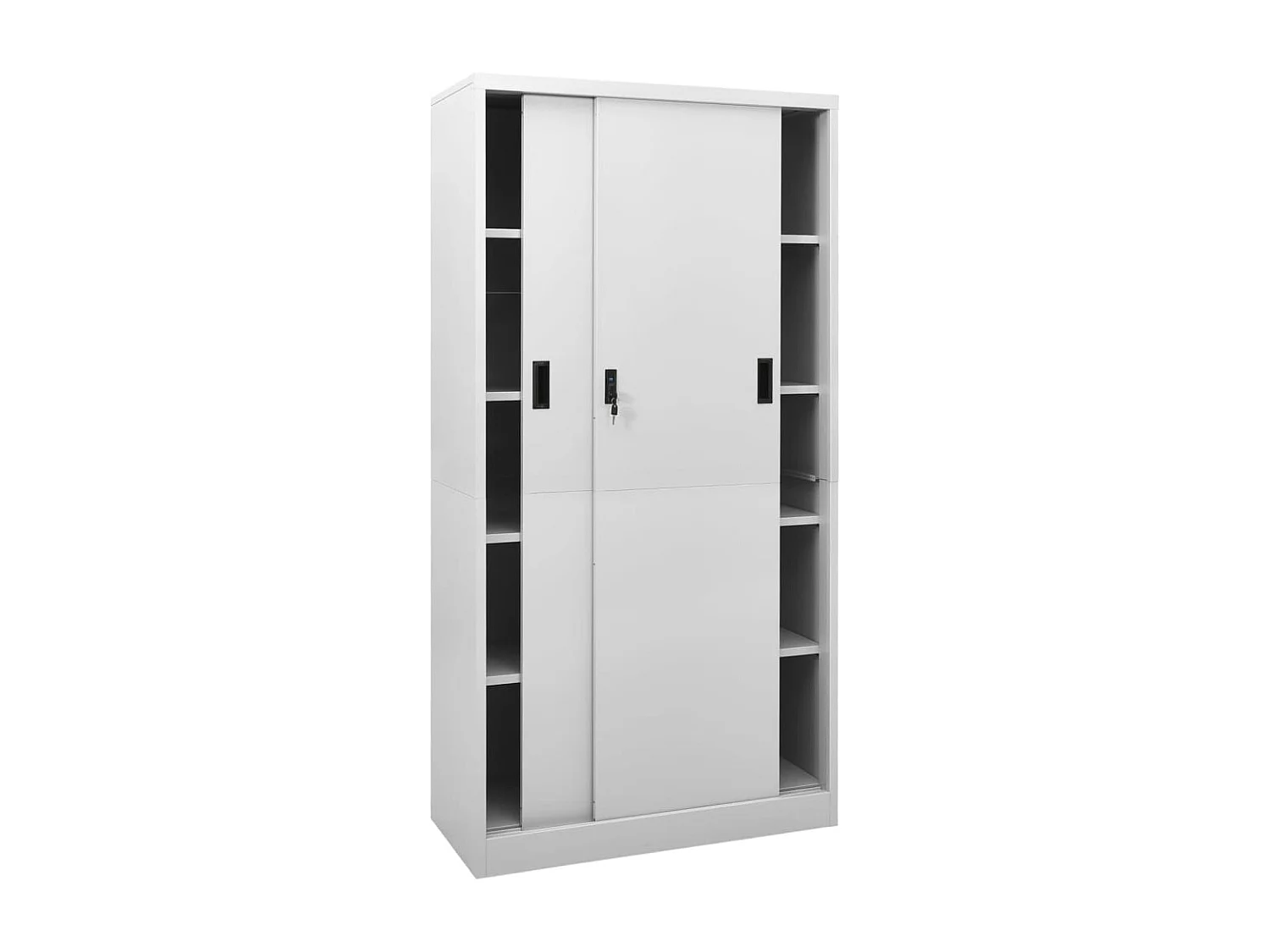 Armoire à bureau porte coulissante Gris clair 90x40x180cm Acier FR91109