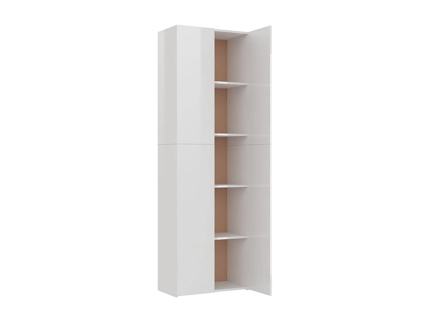 Armoire de bureau Blanc brillant 60x32x190 cm Bois d'ingénierie FR90212