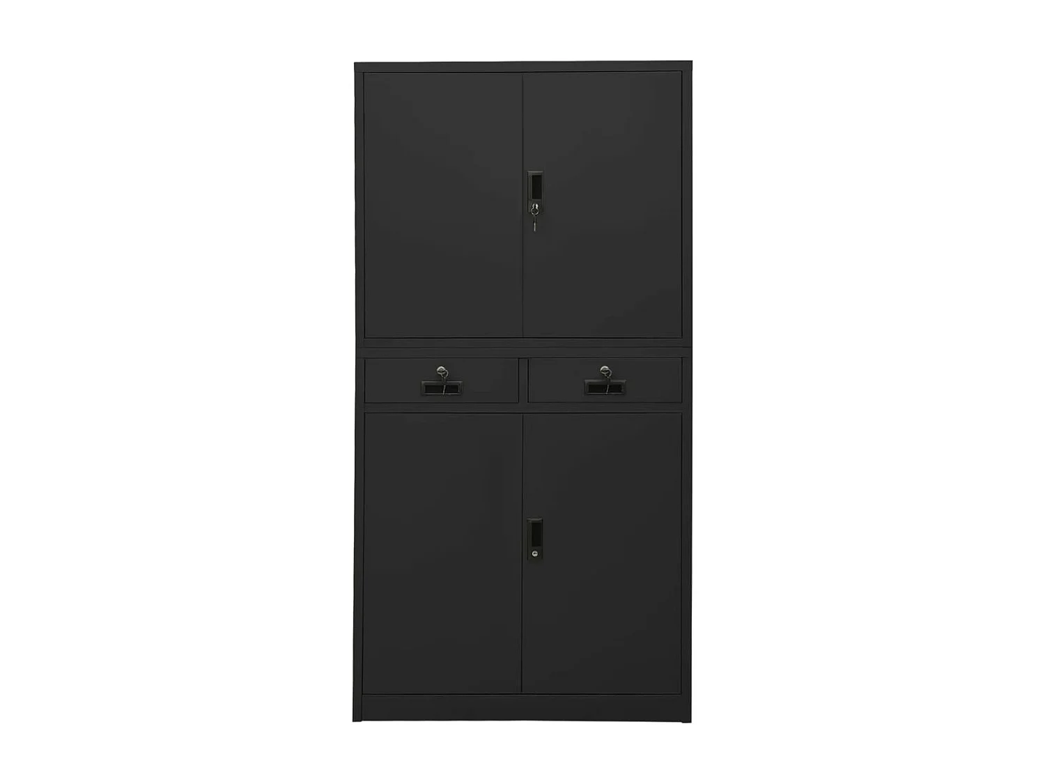 Armario de oficina de acero gris antracita 90x40x180 cm ES688938