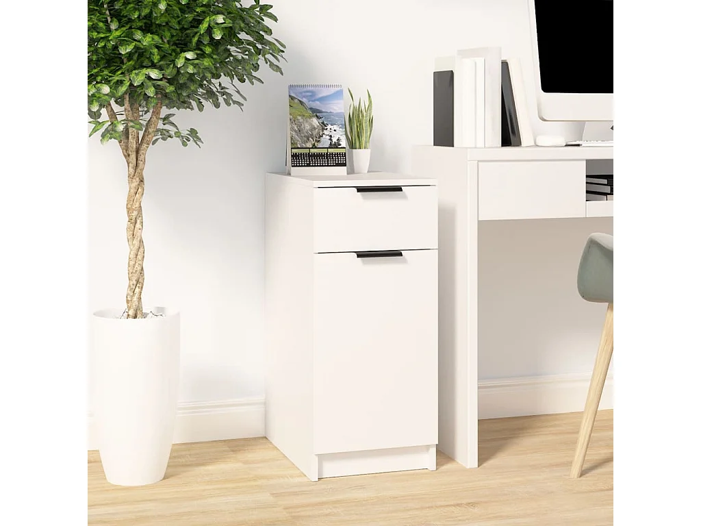 Armario de escritorio madera contrachapada blanco 33,5x50x75 cm ES671637