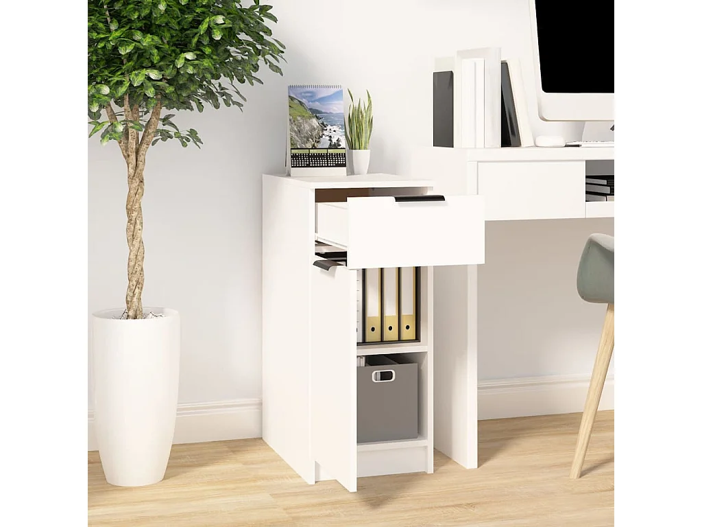 Armario de escritorio madera contrachapada blanco 33,5x50x75 cm ES671637