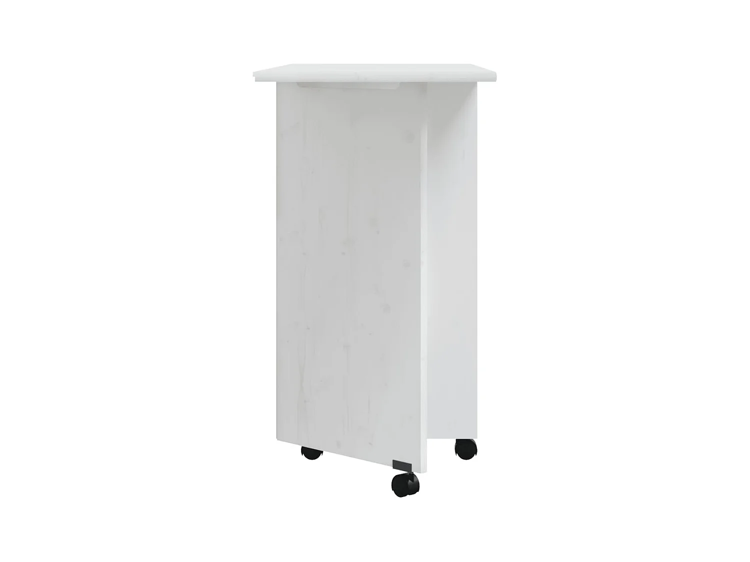 Armoire roulante avec bureau MOSS blanc bois de pin solide FR38552