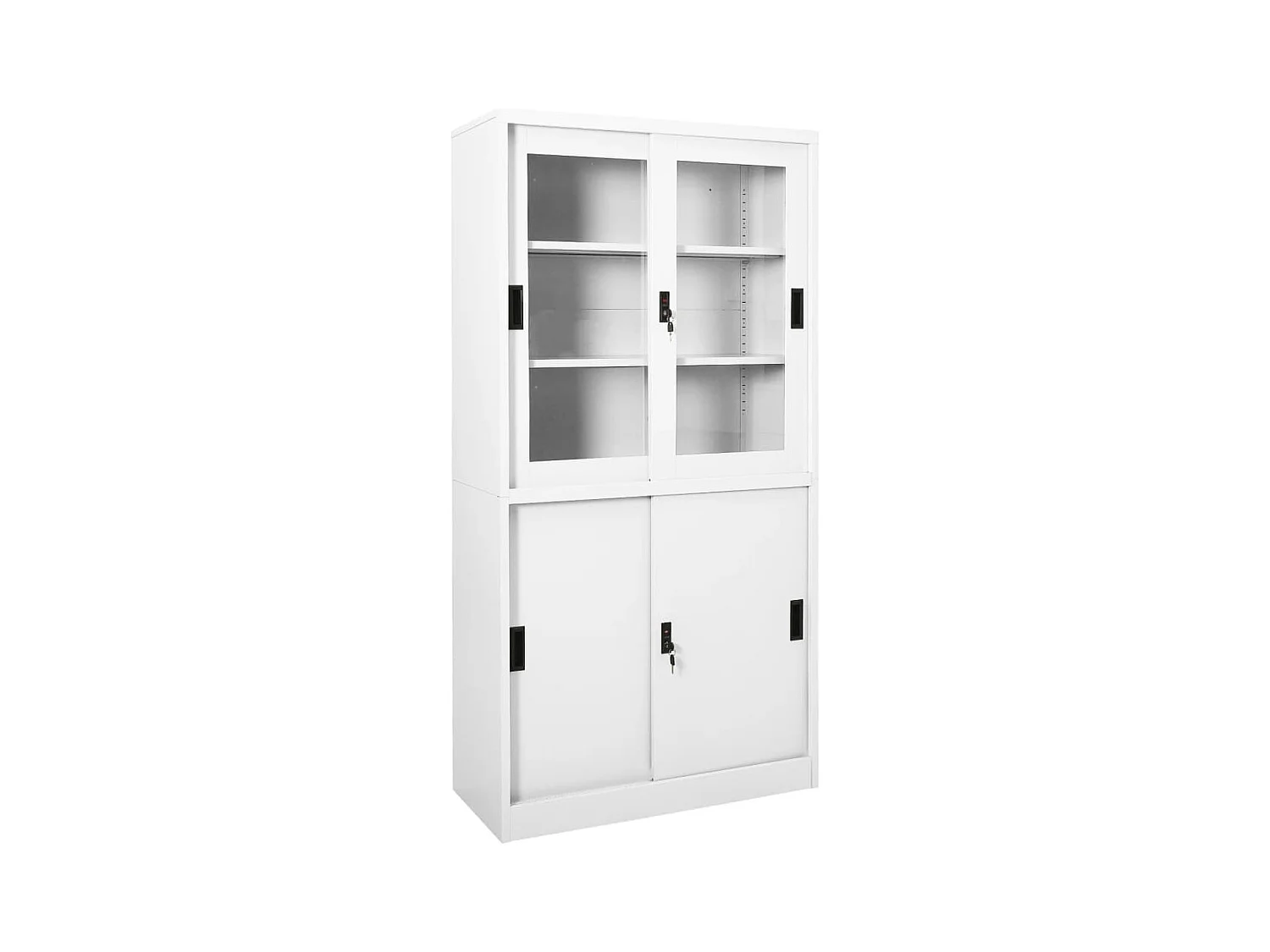 Armoire de bureau et porte coulissante Blanc 90x40x180 cm Acier FR34727