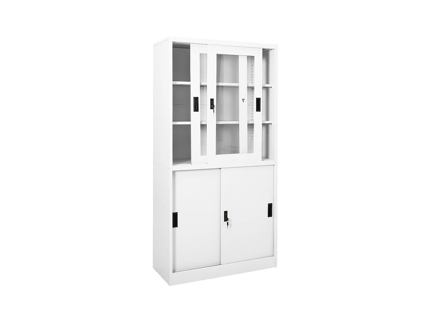 Armoire de bureau et porte coulissante Blanc 90x40x180 cm Acier FR34727