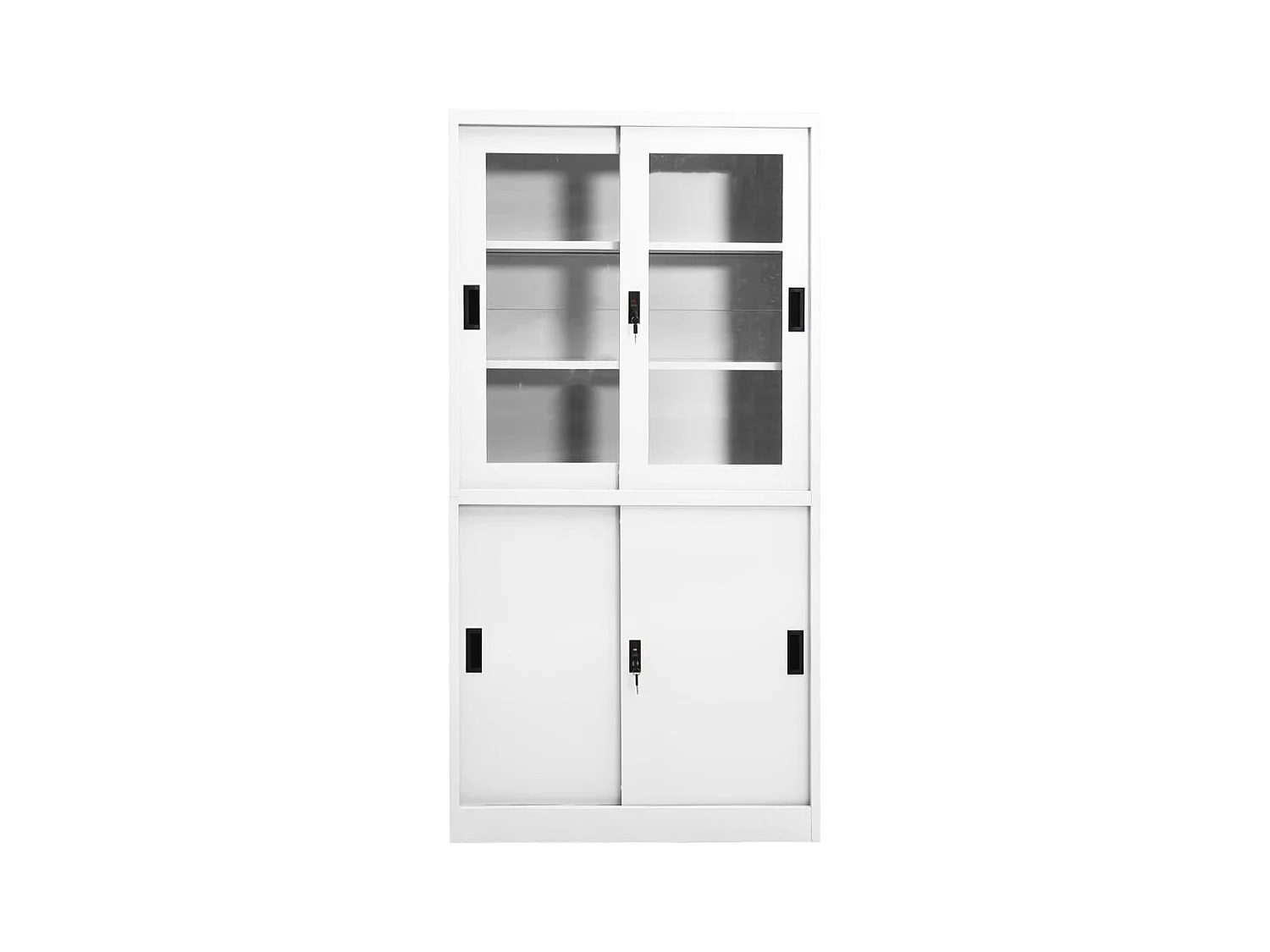 Armoire de bureau et porte coulissante Blanc 90x40x180 cm Acier FR34727