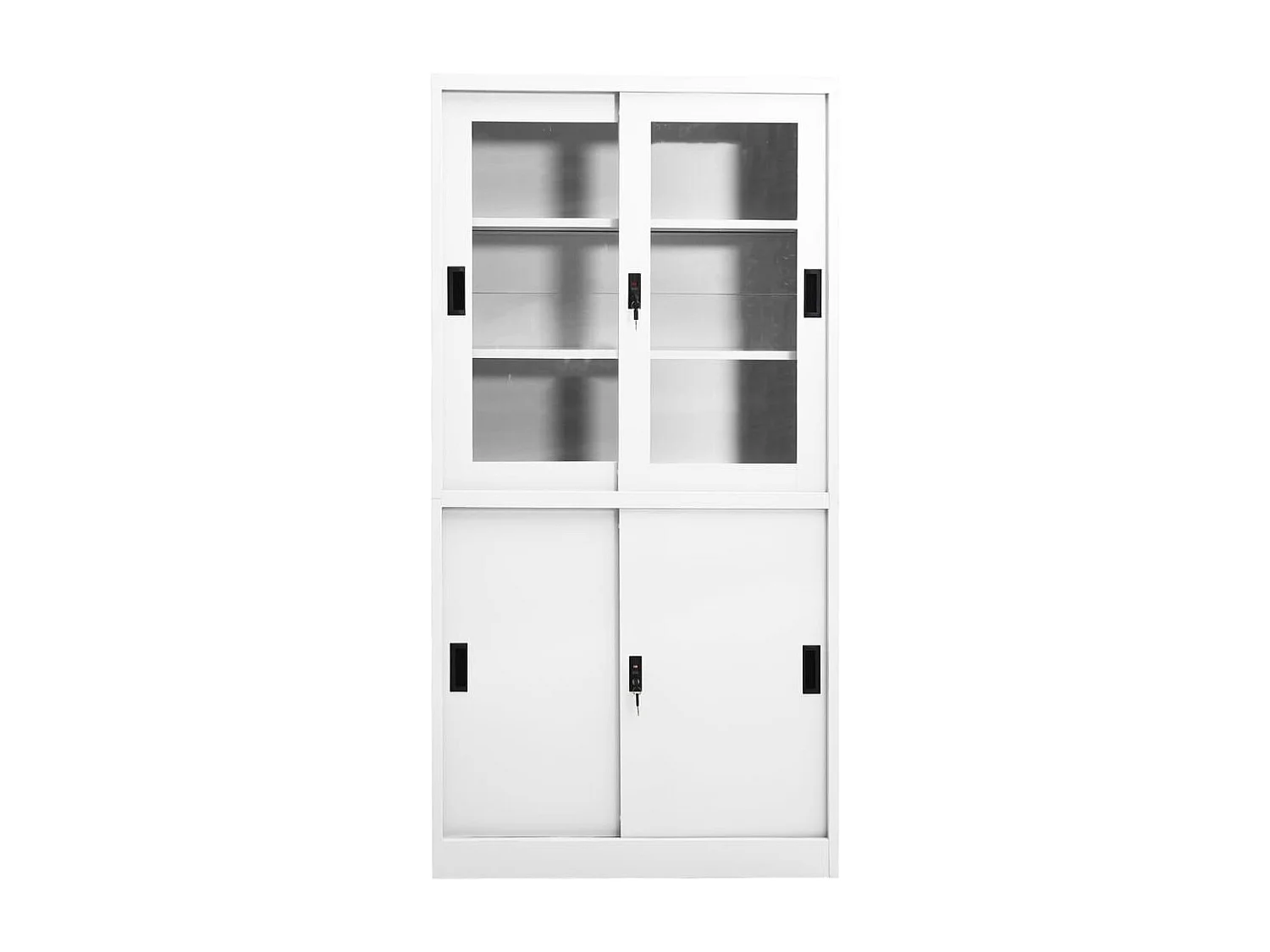 Armoire de bureau et porte coulissante Blanc 90x40x180 cm Acier FR34727