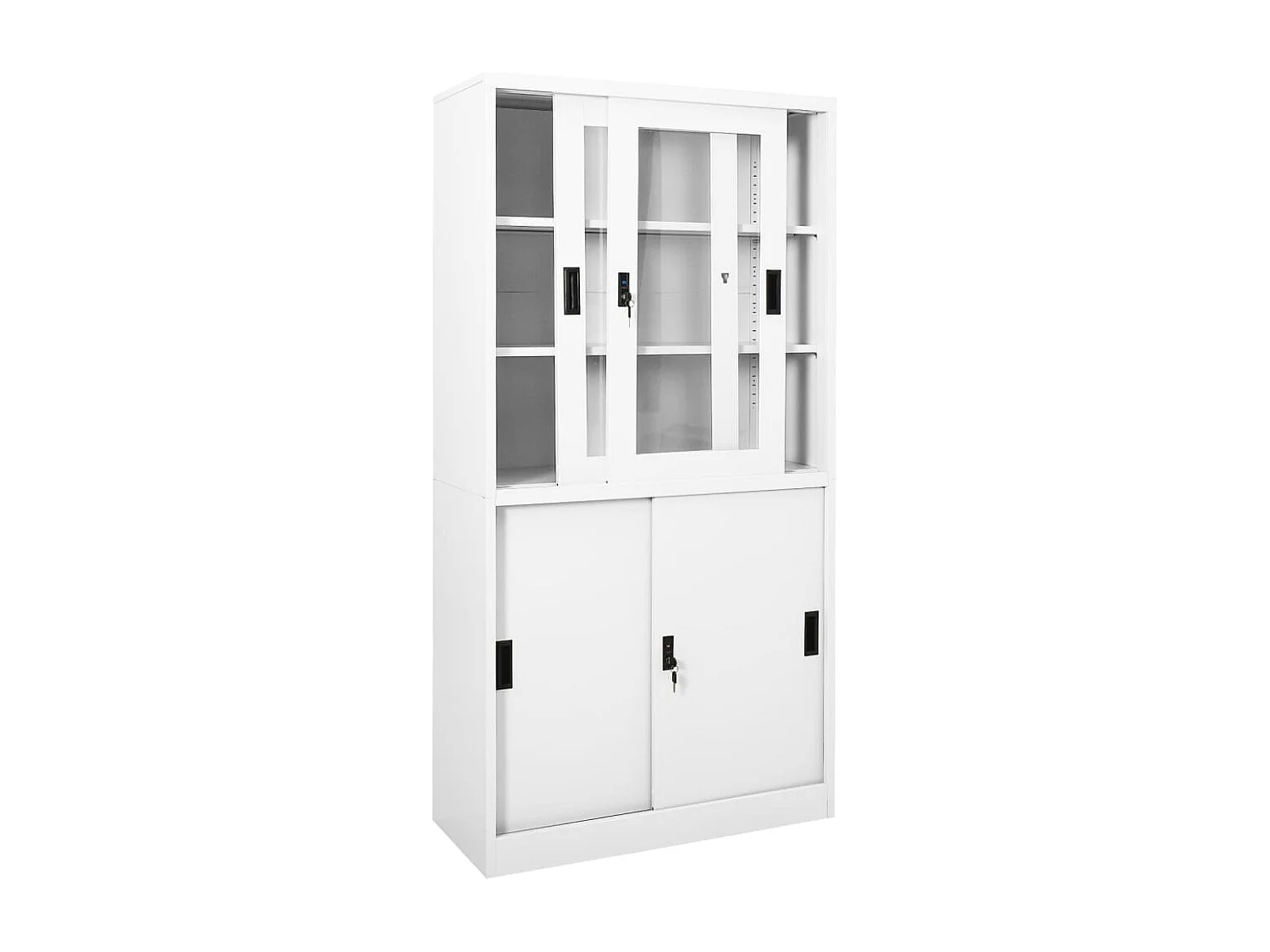 Armoire de bureau et porte coulissante Blanc 90x40x180 cm Acier FR34727