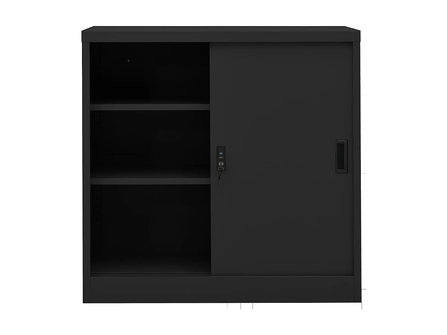 Armoire de bureau porte coulissante Anthracite 90x40x90cm Acier FR79916