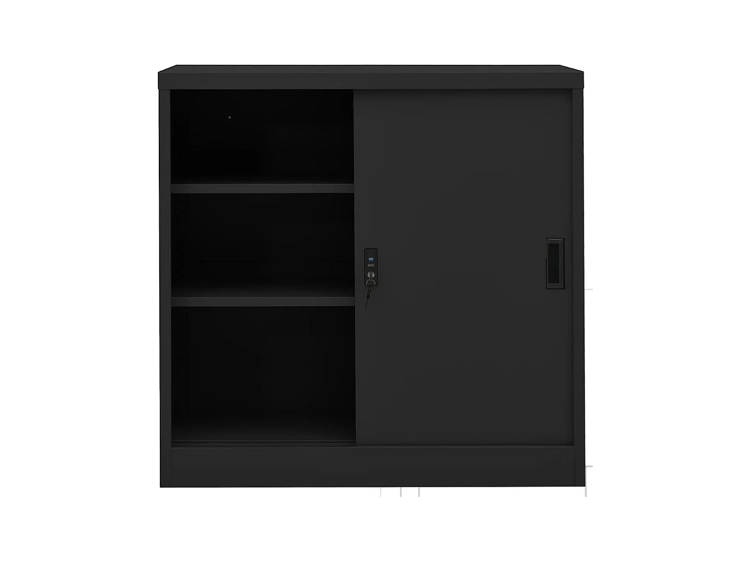 Kantoorkast met schuifdeuren 90x40x90 cm staal antracietkleurig BE551662