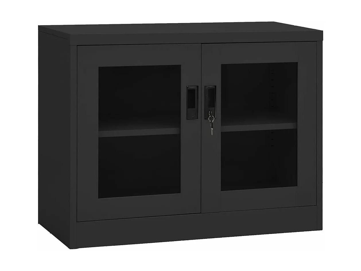 Armario de oficina de acero gris antracita 90x40x70 cm ES150736