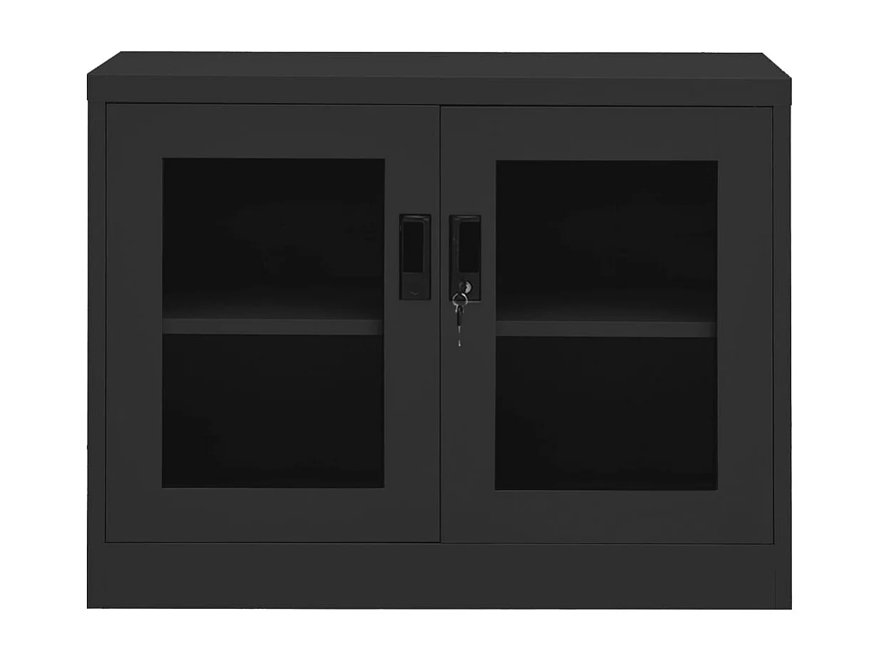 Armario de oficina de acero gris antracita 90x40x70 cm ES150736