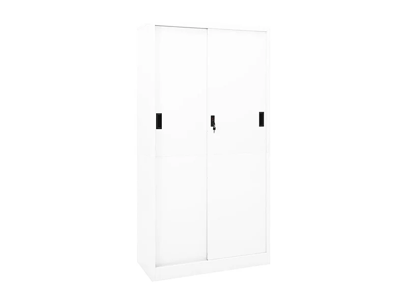 Kantoorkast met schuifdeuren 90x40x180 cm staal wit BE227352