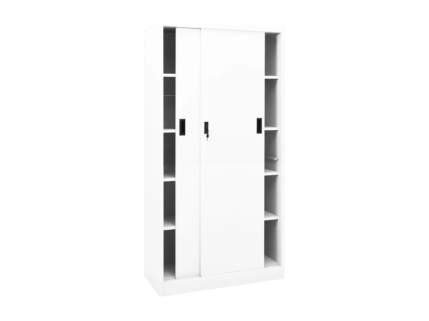 Armoire de bureau et porte coulissante Blanc 90x40x180 cm Acier FR23315