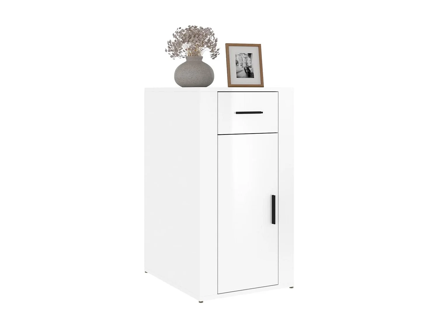 Armoire de bureau Blanc brillant 40x49x75 cm Bois d'ingénierie FR72506