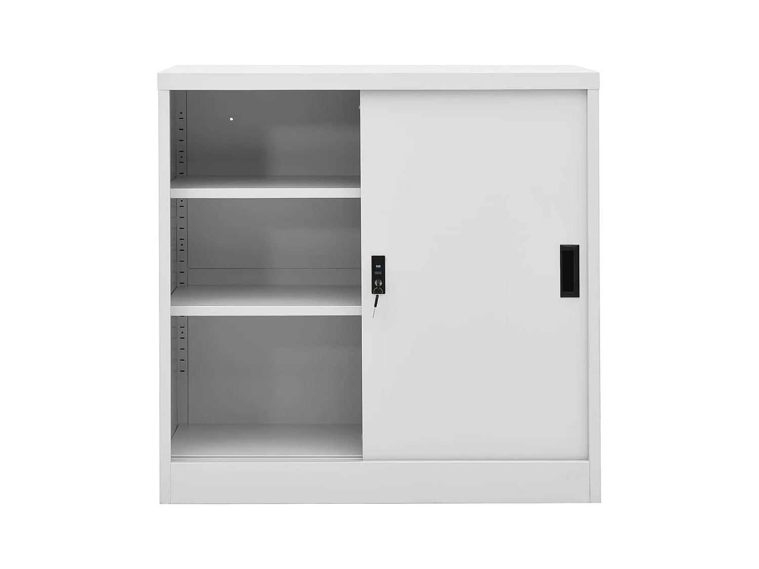 Kantoorkast met schuifdeuren 90x40x90 cm staal lichtgrijs BE592579