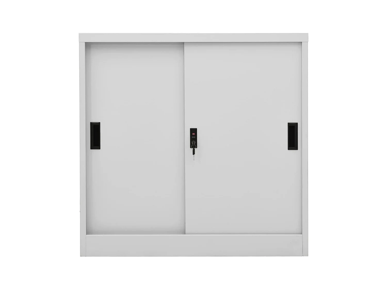 Armoire de bureau porte coulissante Gris clair 90x40x90cm Acier FR10687