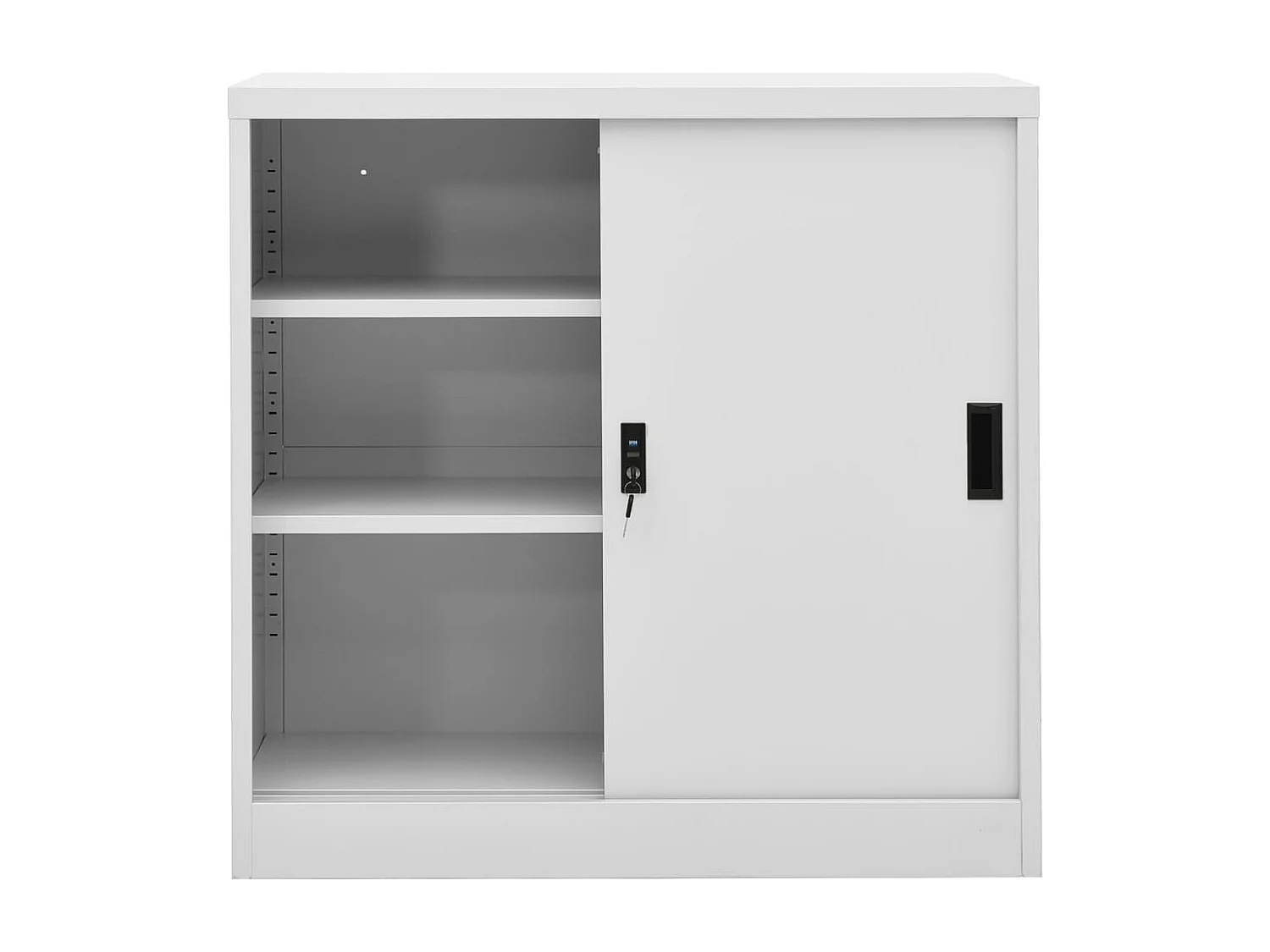 Armoire de bureau porte coulissante Gris clair 90x40x90cm Acier FR10687
