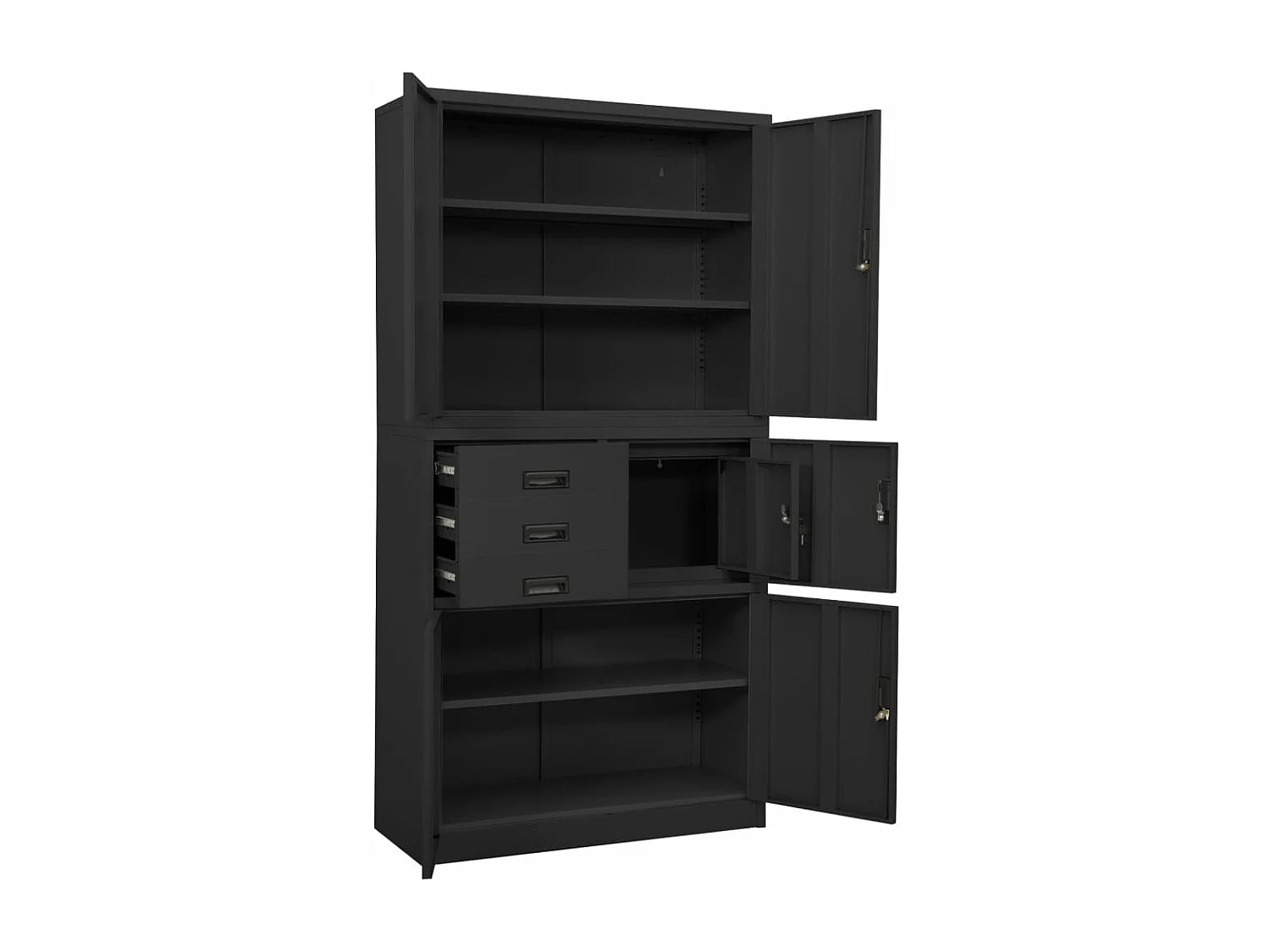 Armoire de bureau Anthracite 90x40x180 cm Acier FR87727