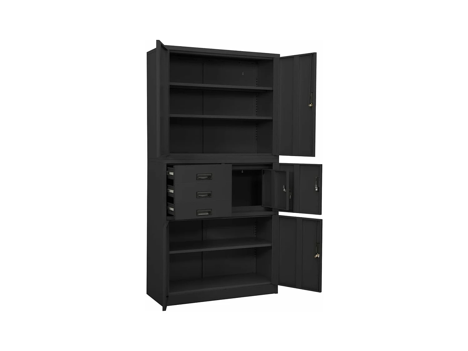 Armoire de bureau Anthracite 90x40x180 cm Acier FR87727