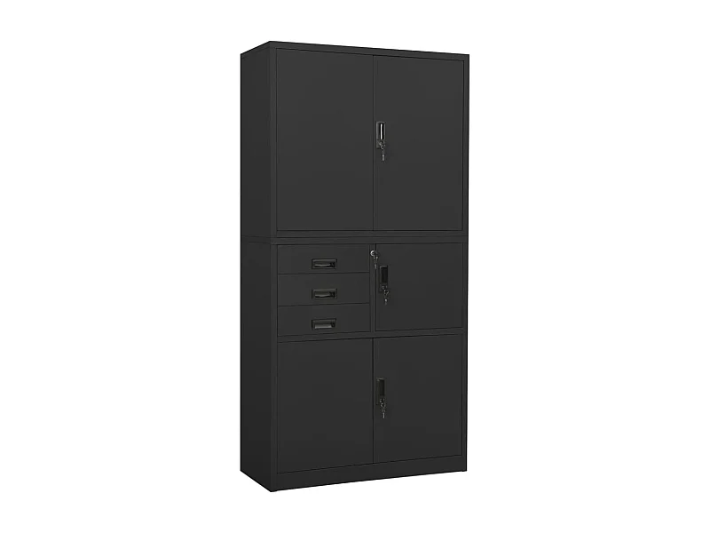Armoire de bureau Anthracite 90x40x180 cm Acier FR87727