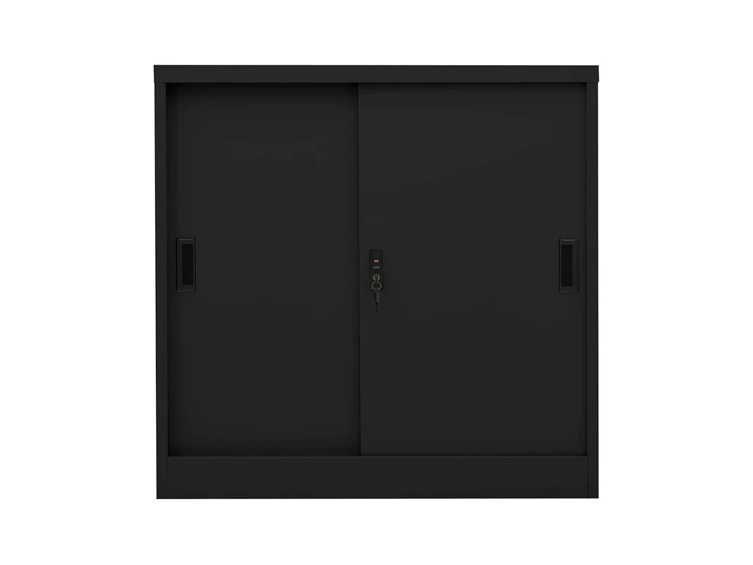 Armoire de bureau avec porte coulissante Noir 90x40x90 cm Acier FR46373