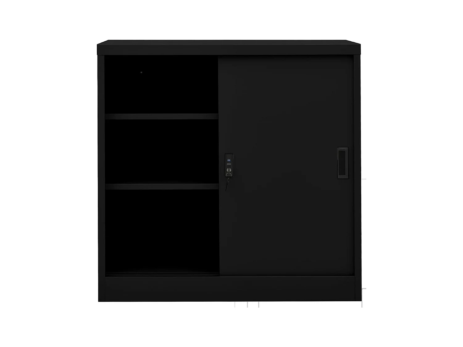 Armoire de bureau avec porte coulissante Noir 90x40x90 cm Acier FR46373
