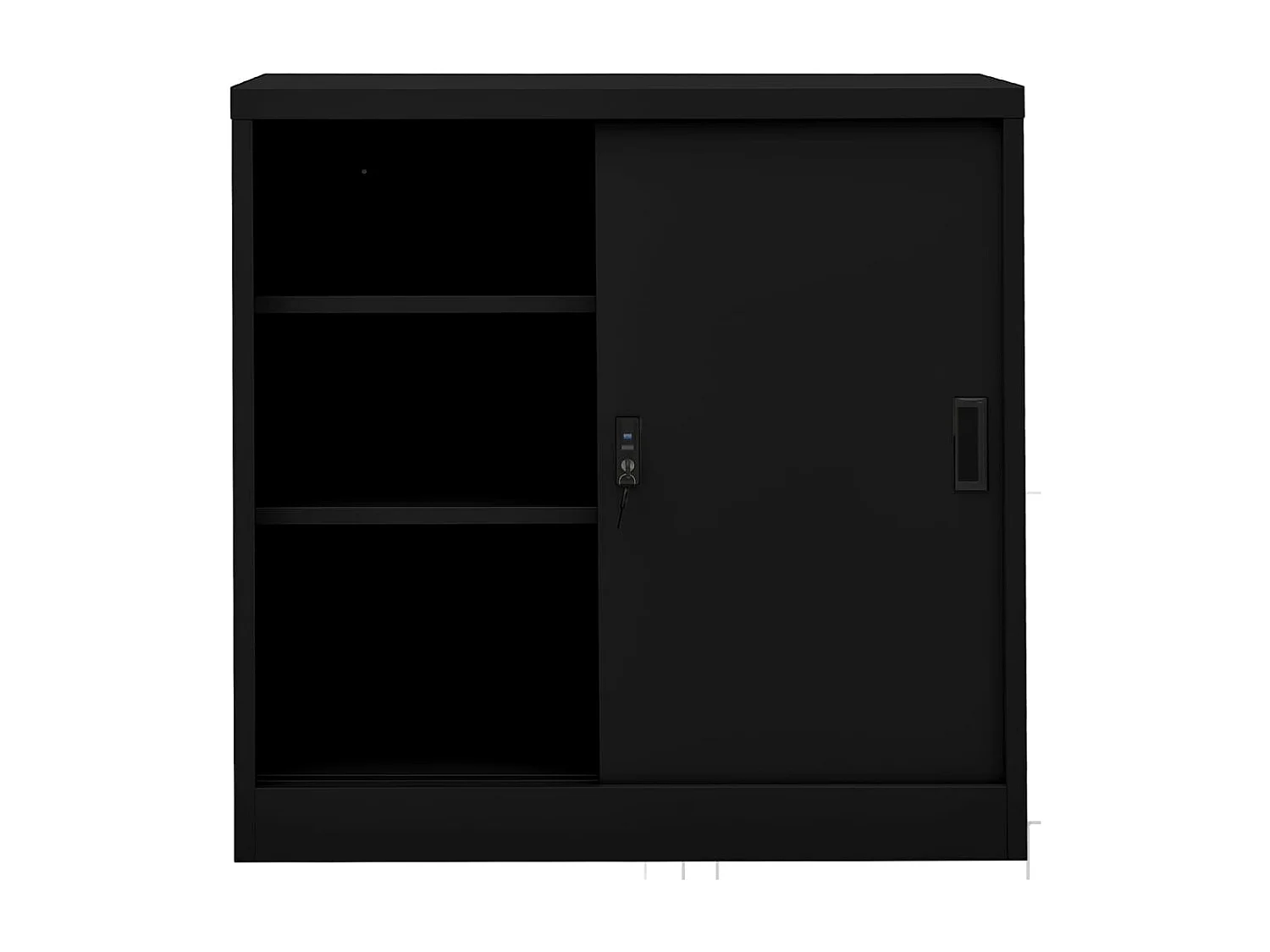 Kantoorkast met schuifdeuren 90x40x90 cm staal zwart BE539562