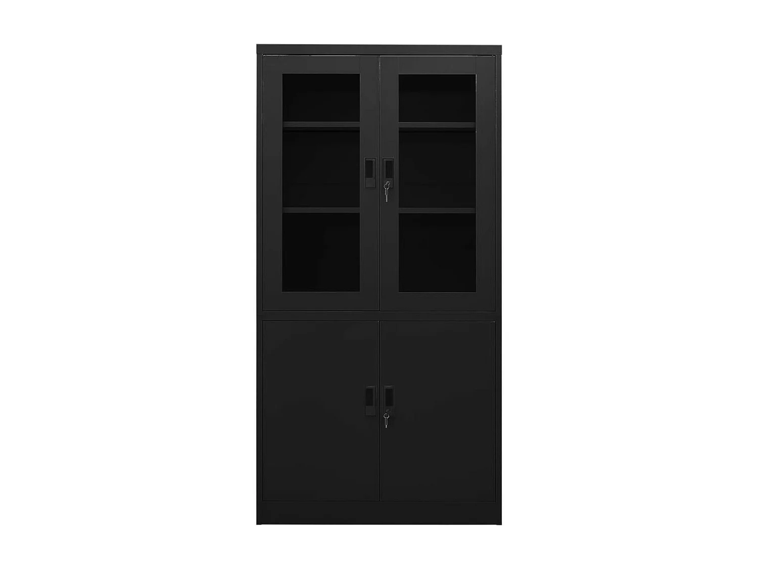 Armoire de bureau Noir 90x40x180 cm Acier FR78956