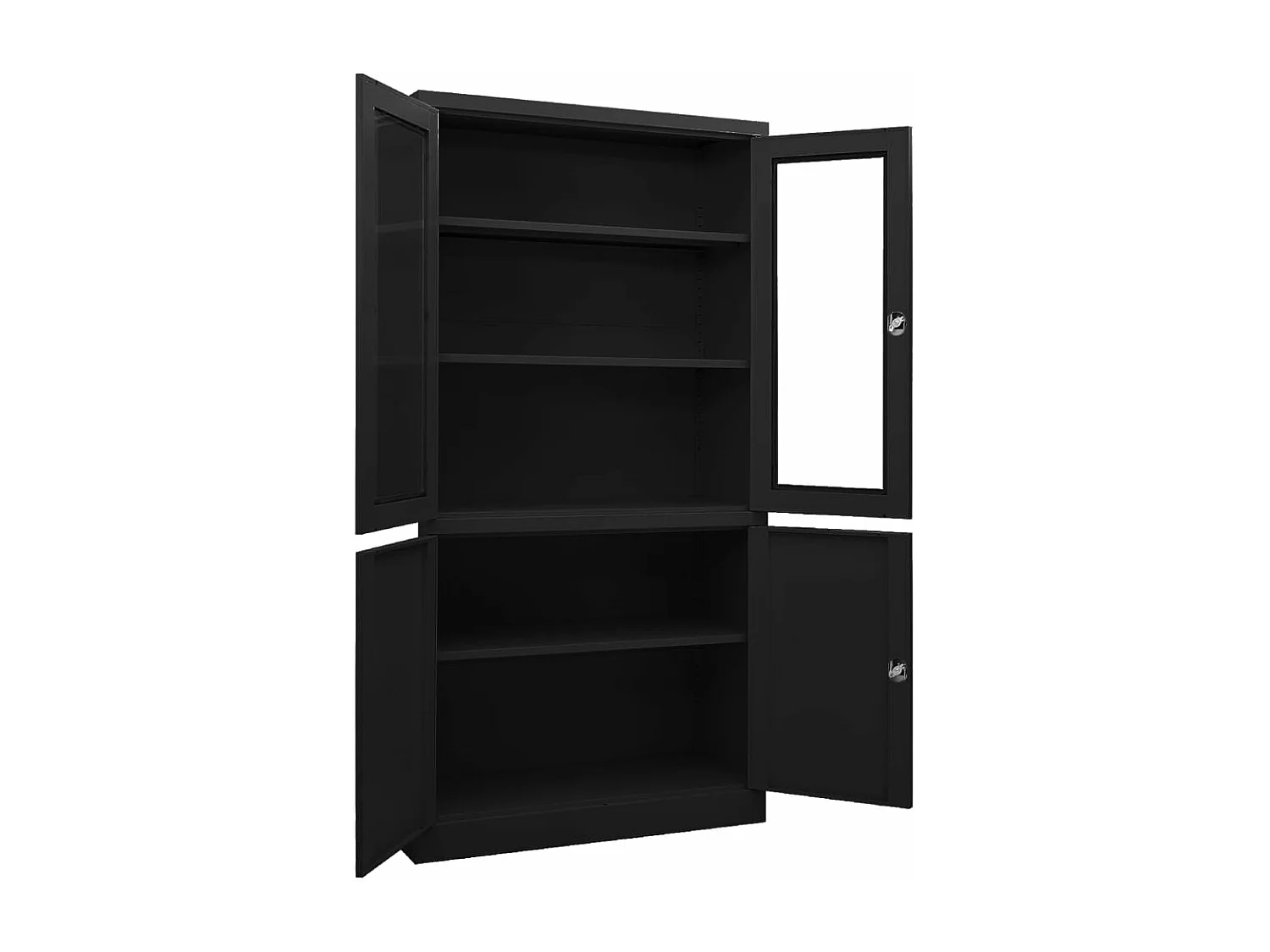 Armoire de bureau Noir 90x40x180 cm Acier FR78956