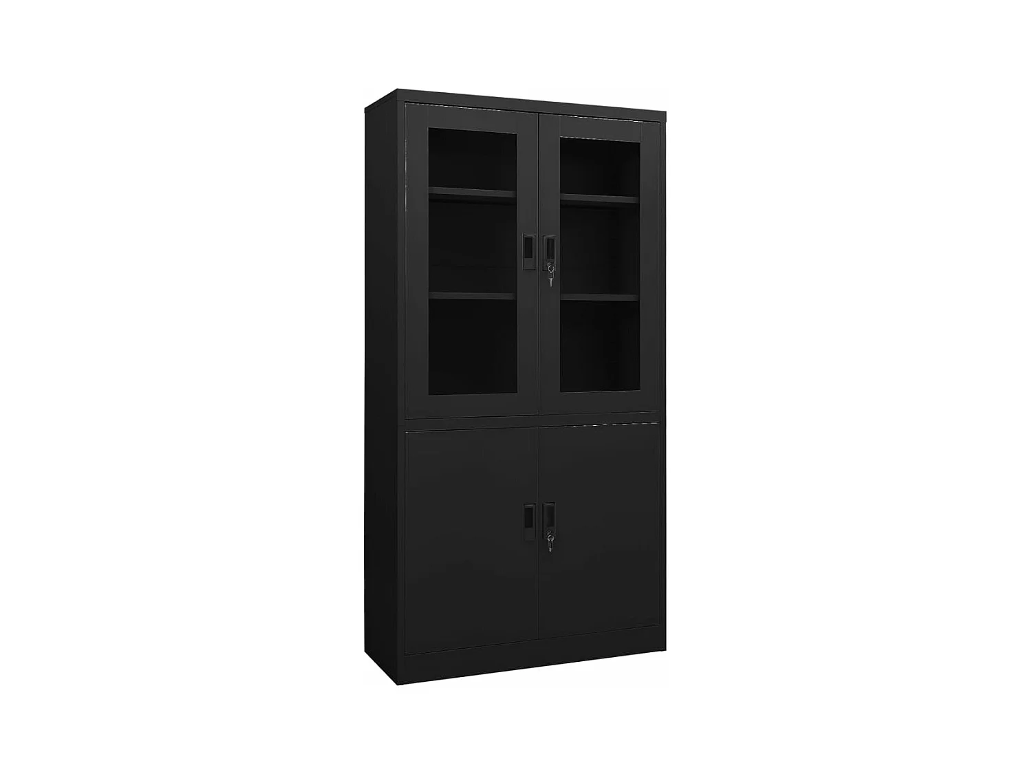Armoire de bureau Noir 90x40x180 cm Acier FR78956