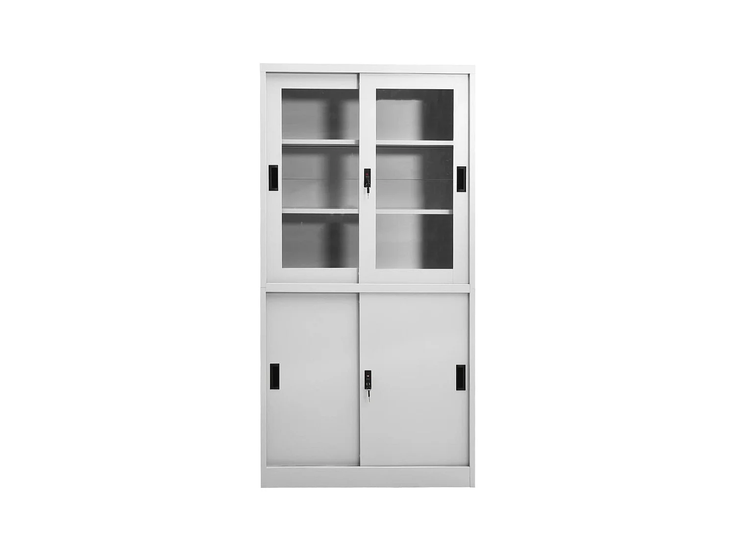 Armoire à bureau porte coulissante Gris clair 90x40x180cm Acier FR45616