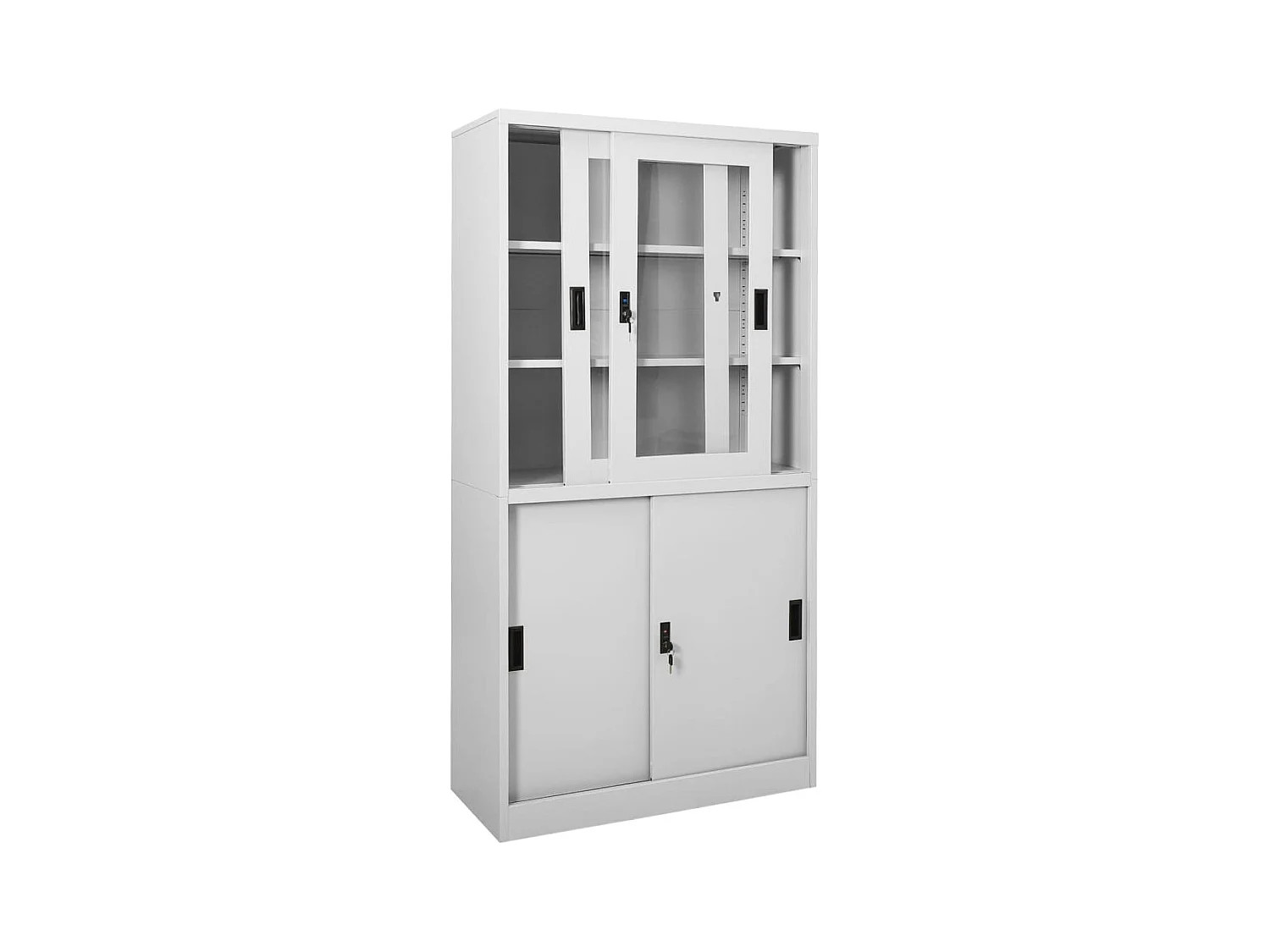 Armoire à bureau porte coulissante Gris clair 90x40x180cm Acier FR45616
