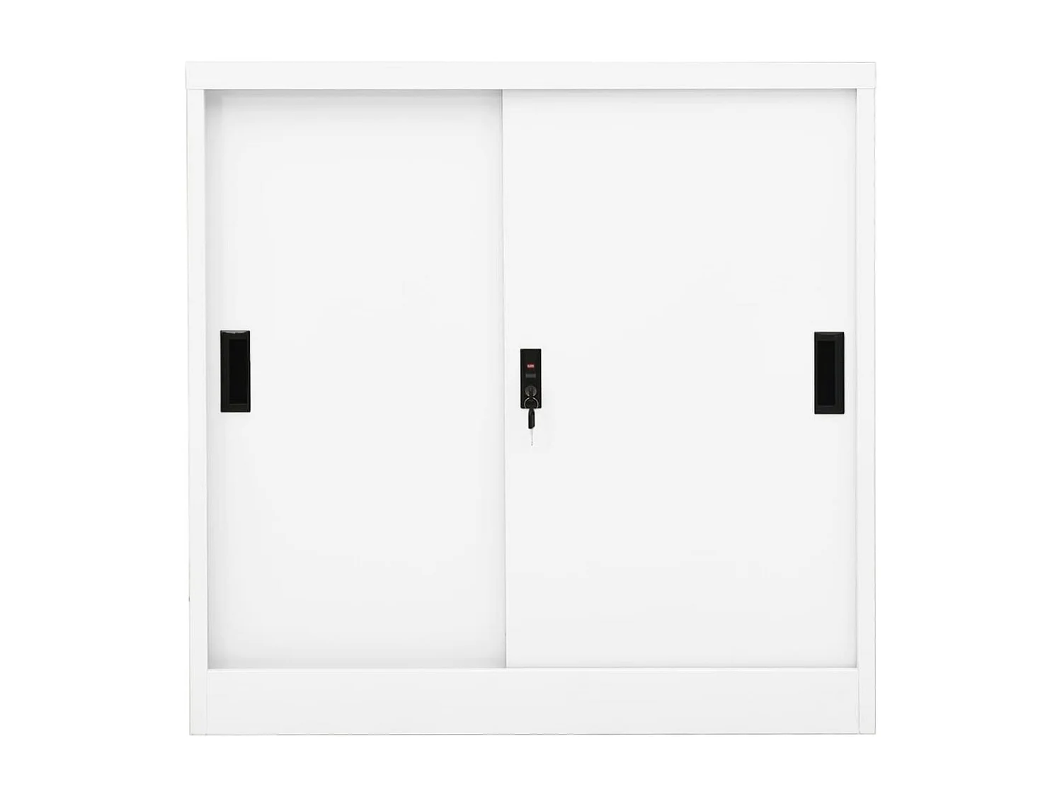 Armoire de bureau avec porte coulissante Blanc 90x40x90cm Acier FR16636