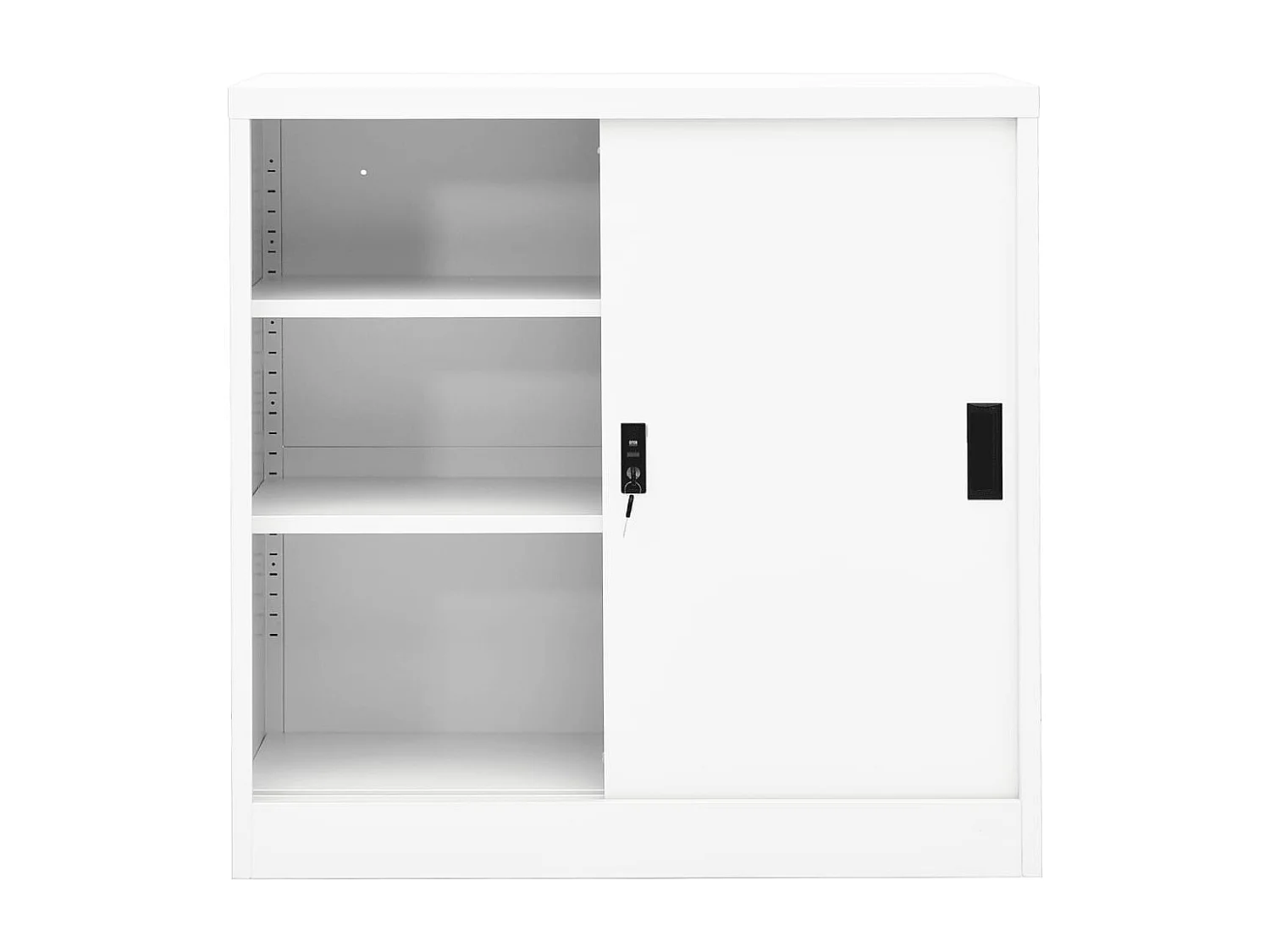 Armoire de bureau avec porte coulissante Blanc 90x40x90cm Acier FR16636