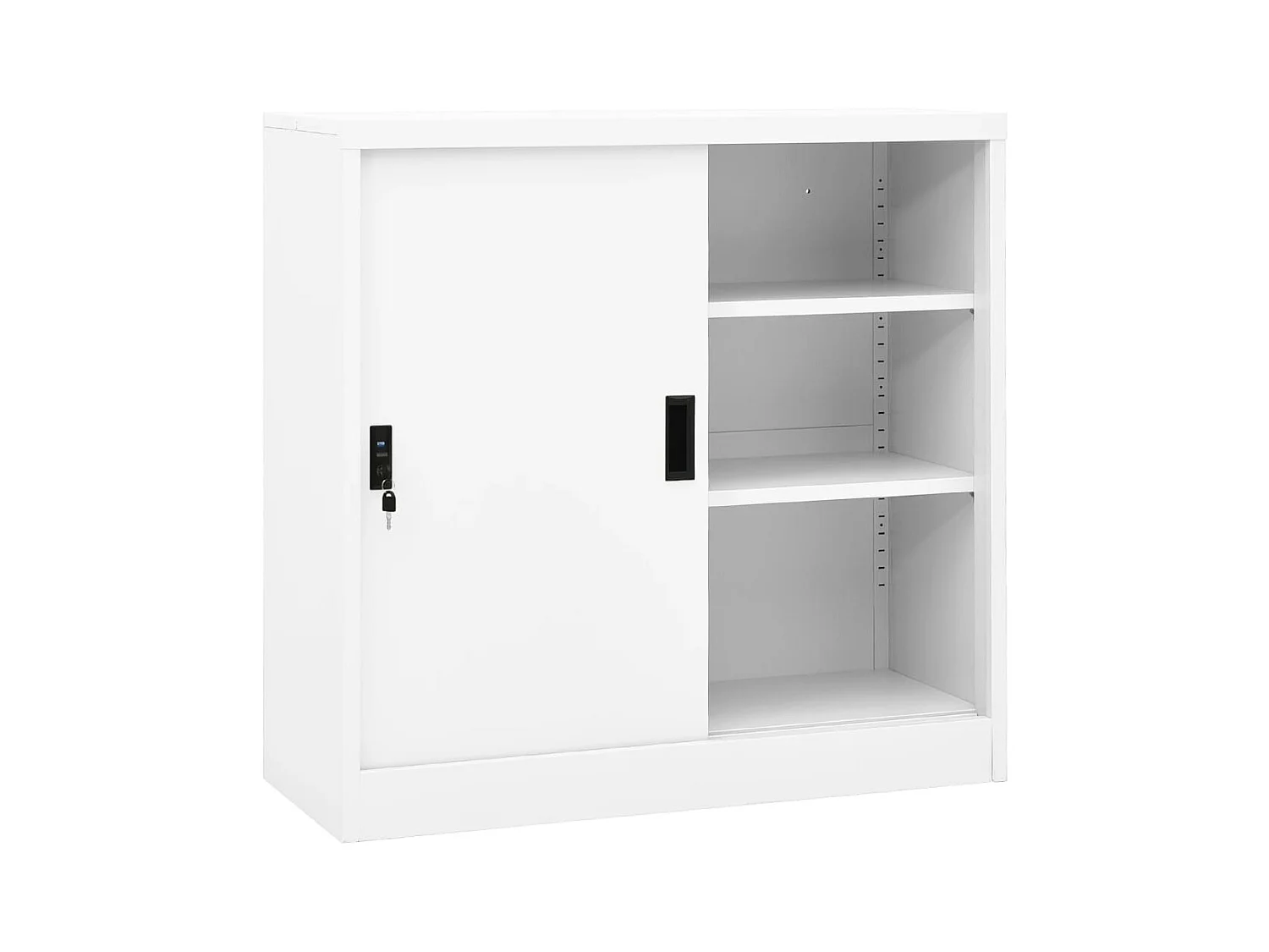 Armoire de bureau avec porte coulissante Blanc 90x40x90cm Acier FR16636