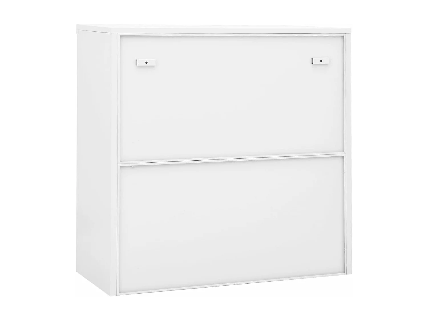 Armoire de bureau avec porte coulissante Blanc 90x40x90cm Acier FR16636