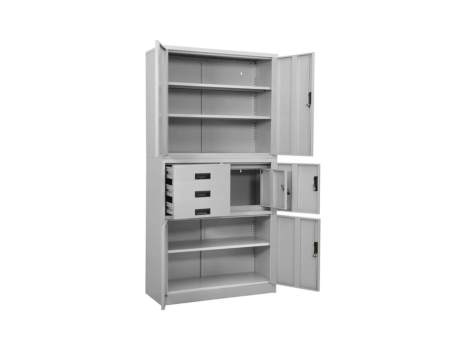 Armoire de bureau Gris clair 90x40x180 cm Acier FR77002
