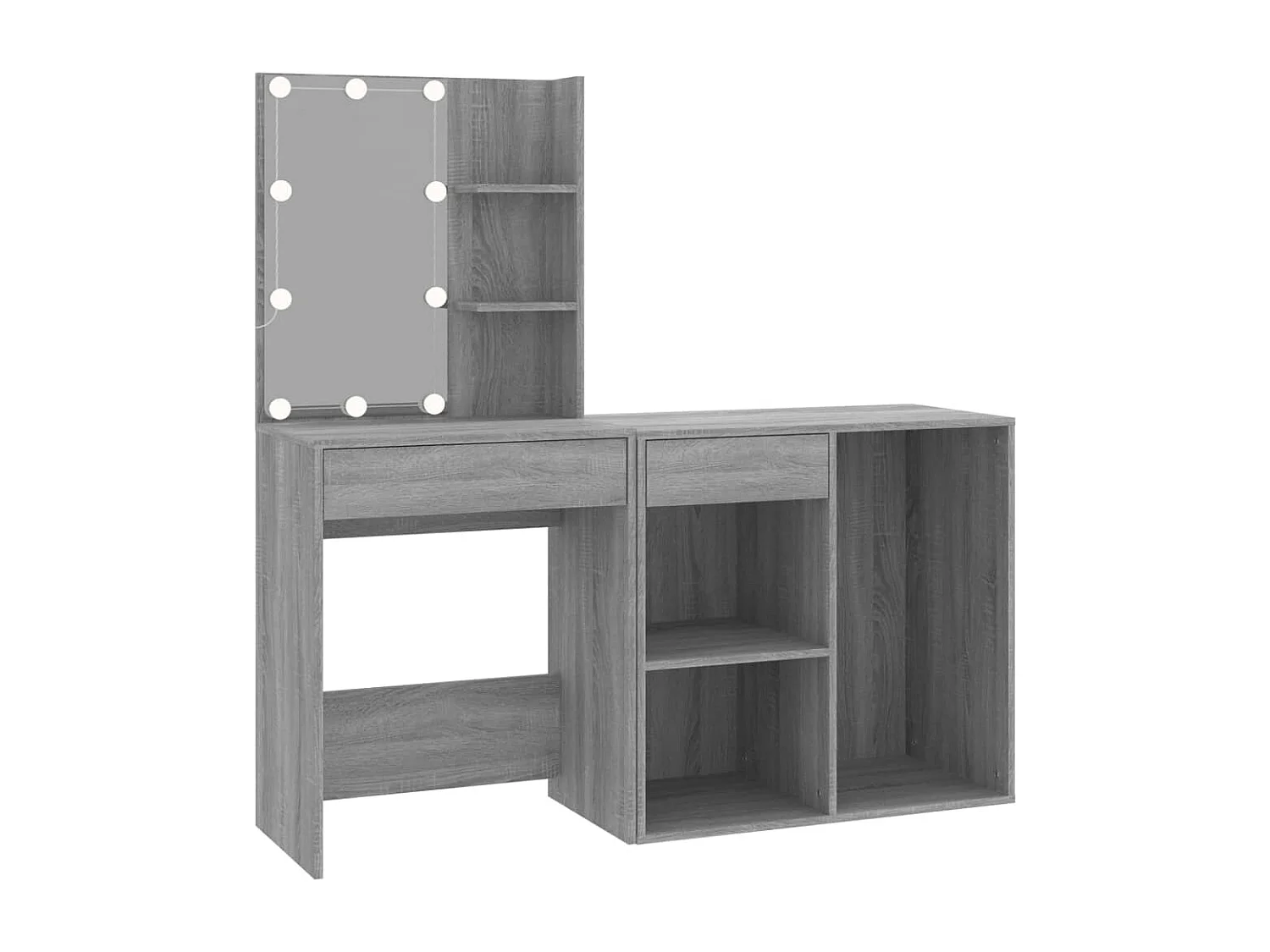 Coiffeuse à LED avec armoire Sonoma gris Bois d'ingénierie FR22350