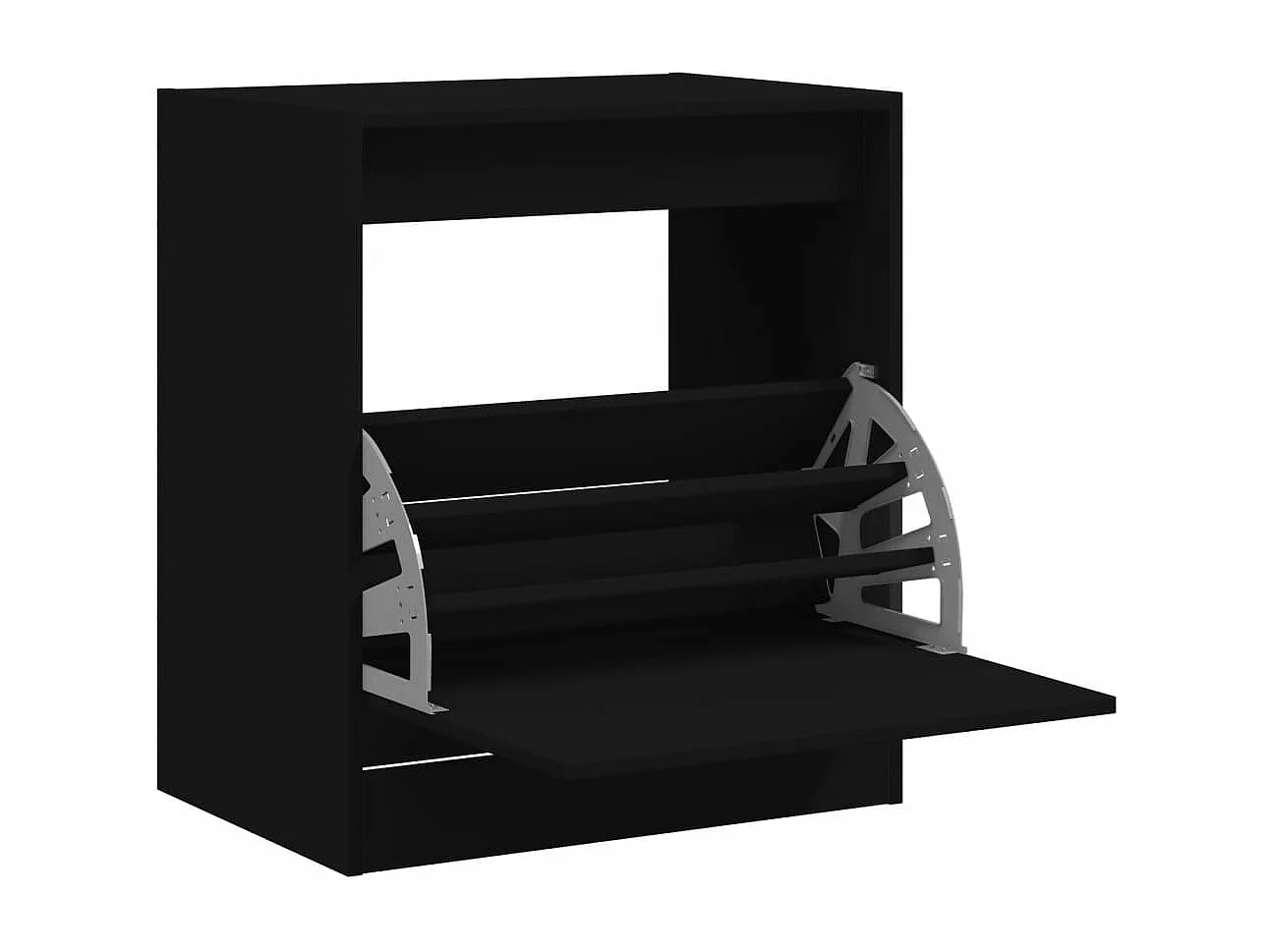 Meuble à chaussures noir 60x42x69 cm bois d'ingénierie FR94479