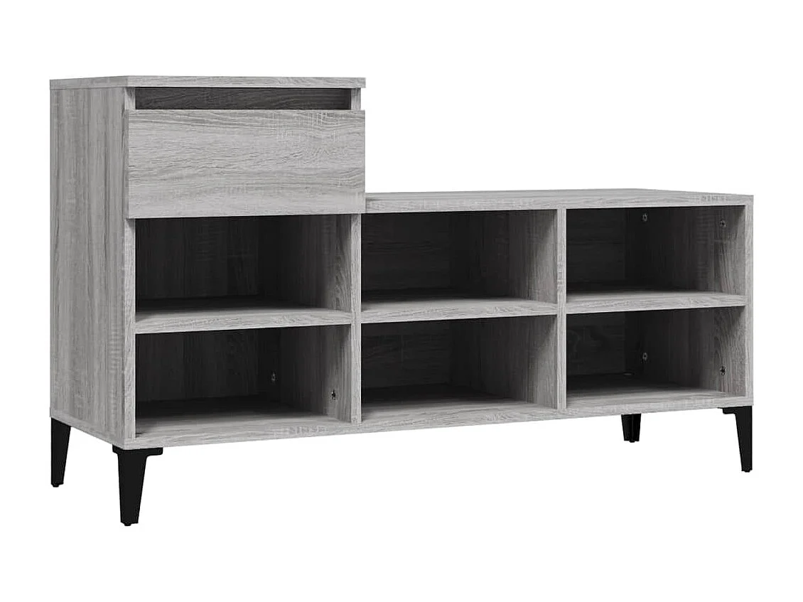 Meuble à chaussures Sonoma gris 102x36x60 cm Bois d'ingénierie FR43856