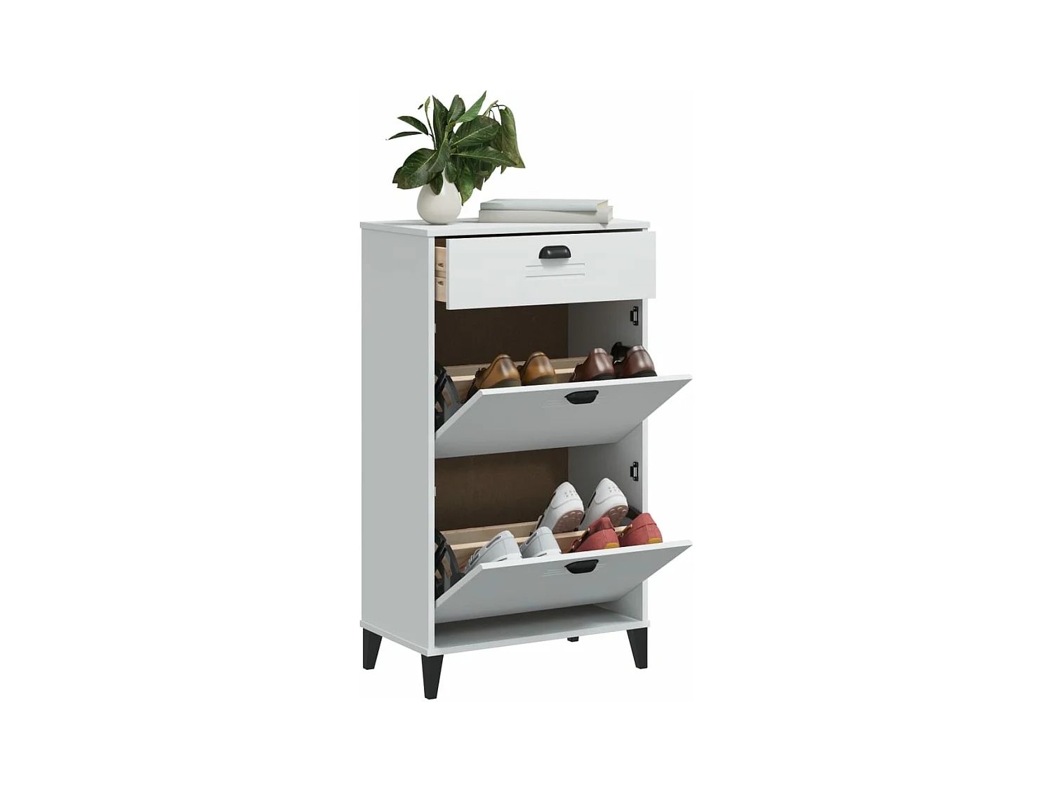Meuble à chaussures VIKEN blanc bois d'ingénierie FR78394