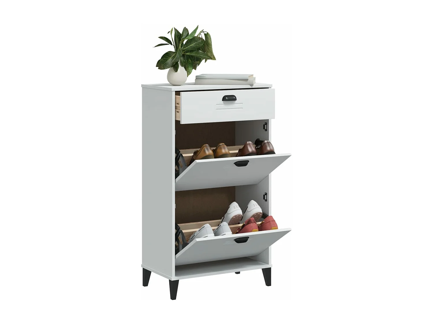 Meuble à chaussures VIKEN blanc bois d'ingénierie FR78394