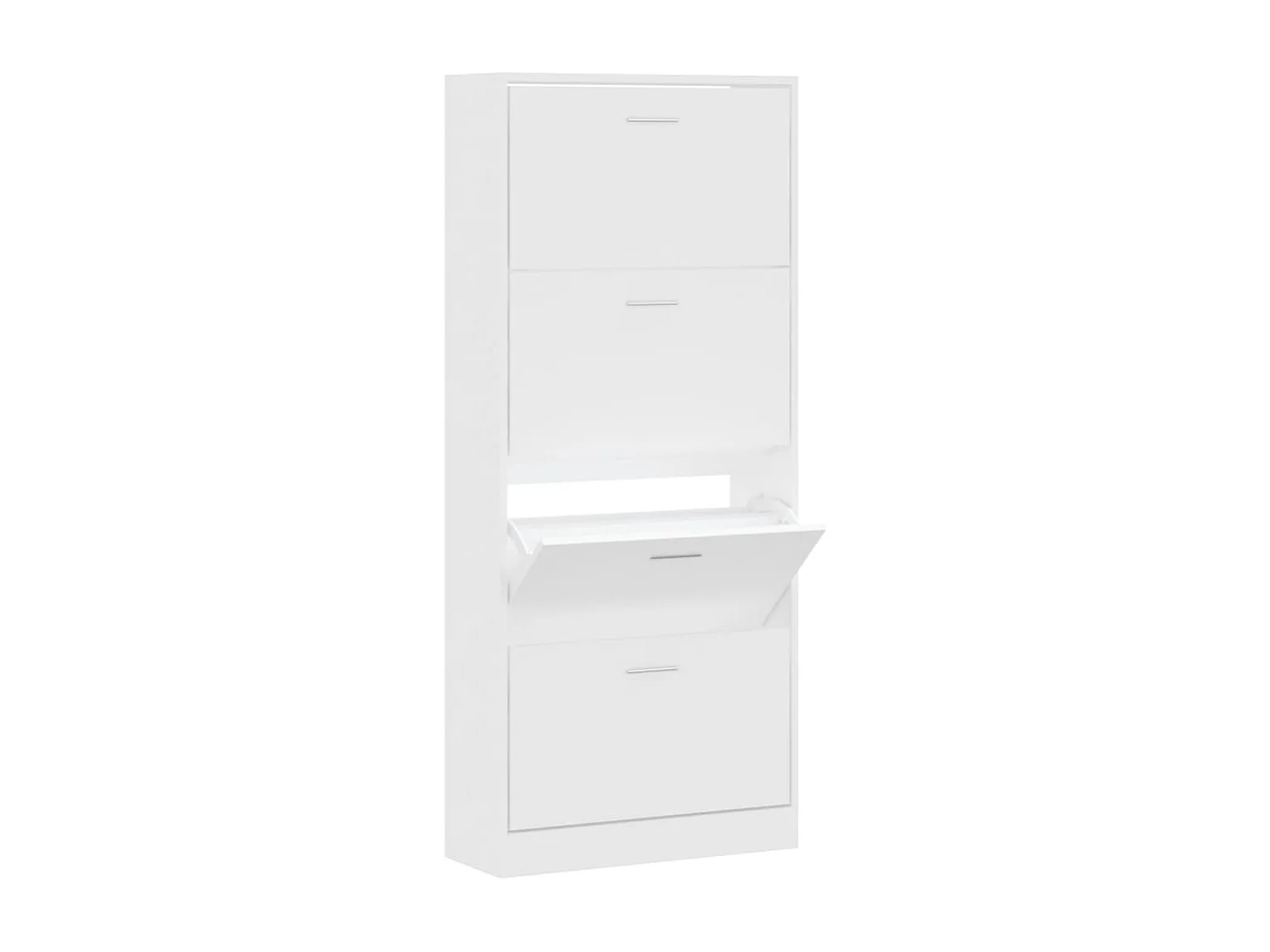 Schoenenkast 63x24x147 cm bewerkt hout wit BE330643