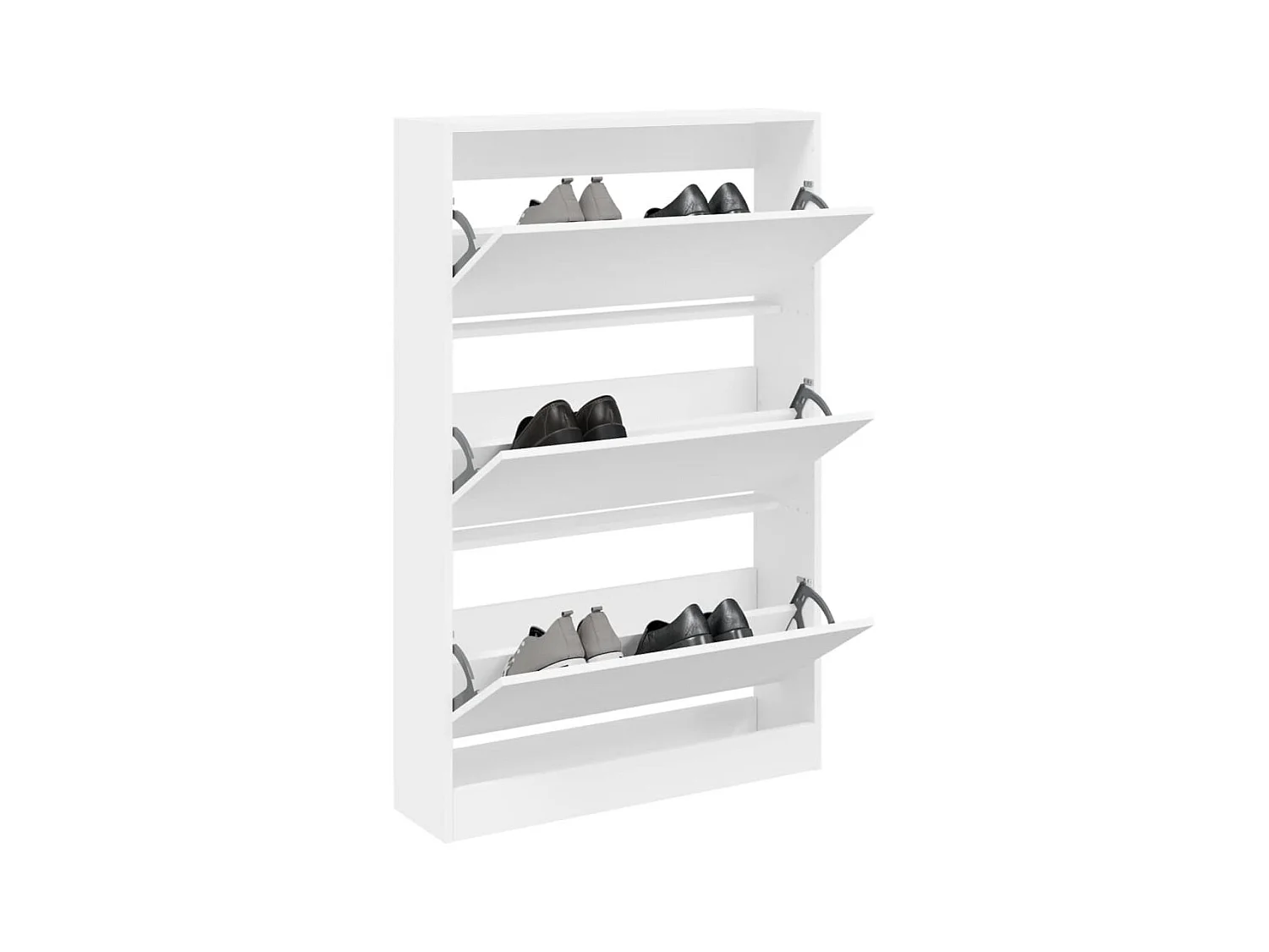 Meuble à chaussures blanc 80x21x125,5 cm bois d'ingénierie FR29250